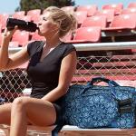 Boulder Bee Crossbody Pickleball Bags, Pickleball Sport Sling Bag for Women, Duffel Bags w Wet Pocket & Shoes Compartment, with Racquet/Paddle Holder (Blue)