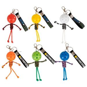 Kauai Sun 6Pcs Handmade Pickleball Keychains - Inspirational Gifts for Lovers, Women & Men - Cute Ornament Accessories for Sports Bags - Unique Design in 6 Colors