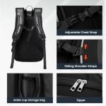 CCGTIOR Tennis Bags Convertible Padel Backpack - Duffle Bag For Paddles & Pickleball Accessories - Laptop Sleeve, Ball Sleeve, Fence Hook, Easy Access,Shoe Compartment (Black)