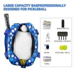 ROYALFAIR Pickleball Bag, Large Capacity, Adjustable Shoulder Strap, Neoprene, Blue