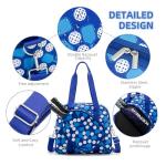 ROYALFAIR Pickleball Bag, Large Capacity, Adjustable Shoulder Strap, Neoprene, Blue