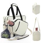 Pickleball Tote Bag for Women Men,Stylish Nylon Water-Resistant Pickleball Bag with Cooler & Paddle Sleeves Bag Large Capacity Crossbody Bags with Adjustable Shoulder Strap Fence Hook Sports Gifts