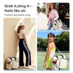 Pickleball Tote Bag for Women Men,Stylish Nylon Water-Resistant Pickleball Bag with Cooler & Paddle Sleeves Bag Large Capacity Crossbody Bags with Adjustable Shoulder Strap Fence Hook Sports Gifts