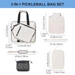 Pickleball Tote Bag for Women Men,Stylish Nylon Water-Resistant Pickleball Bag with Cooler & Paddle Sleeves Bag Large Capacity Crossbody Bags with Adjustable Shoulder Strap Fence Hook Sports Gifts