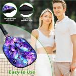 RWUTYTIUL Purple Butterfly Flower Pickle Ball Paddle Cover, Neoprene Pickleball Paddle Sleeve with Zippered Racket, Universal Paddle Storage Bag Size 8.66" x 11.4", Pickleball Paddle Case for Women
