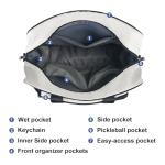 Pickleball Tote Bag for Women Men,Stylish Nylon Water-Resistant Pickleball Bag with Cooler & Paddle Sleeves Bag Large Capacity Crossbody Bags with Adjustable Shoulder Strap Fence Hook Sports Gifts