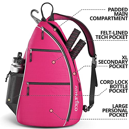 Athletico Sling Bag for Pickleball and Travel (Pink)