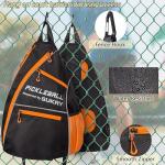 SUKRY Pickleball Bag Sling backpack with Water Bottle Holder for Men and Women Pickle ball Accessories Water-Resistant Sprot Bag