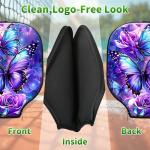 RWUTYTIUL Purple Butterfly Flower Pickle Ball Paddle Cover, Neoprene Pickleball Paddle Sleeve with Zippered Racket, Universal Paddle Storage Bag Size 8.66" x 11.4", Pickleball Paddle Case for Women
