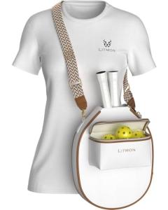 LITMON Pickleball Gifts for Women – Paddle Bag, Leather Crossbody with Adjustable Strap & Fence Hook – Stylish Everyday Design