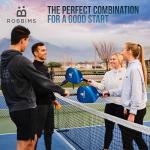 ROBBIMS Portable Pickleball Set with Net | 4 USAPA Approved Graphite Paddles, Duffle Bag, Regulation Size Pickleball Net System, Assembly Manual, 8 Outdoor Balls and Carry Bag
