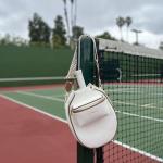 LITMON Pickleball Gifts for Women – Paddle Bag, Leather Crossbody with Adjustable Strap & Fence Hook – Stylish Everyday Design