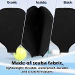YUXIANLB Pickleball Paddle Cover, Elongated Pickleball Covers Black Pickleball Case Pickleball Paddle Bag Neoprene Sleeve for Pickleball Paddles Pickleball Racket Cover Pickleball Accessories (Black)