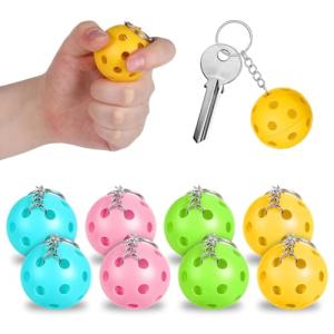 Gsbnjuy 8 Pack Pickleball Keychain Set Fun Purse Charms Gifts Mini Pickleball Lovers Key Chain Ornament Cute Tennis Ball Keychain for Men Women Sports Team Accessories Party Backpack Decor