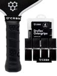 CRBN Pickleball - Drytec™ Overgrips - Pickleball Paddle Grip Tape - Absorbs Shock & Moisture - 4-Pack, Black