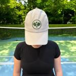 Lola Pickleball Tote Black Ivory- Designer Series Pickleball Bag for Women and White Cap for Women – Lightweight, Moisture-Wicking, Adjustable Hat with Embroidered Design