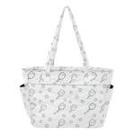 VIGTRO Pickleball Paddles Balls Women Puffer Tote Bag with Compartments, Reusable Quilted Handbag Shoulder Bag with Zipper for Travel, Work, Gym, Shopping