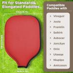 2 Pcs Pickleball Paddle Covers, Universal Case Size - 8.6 x 12.2 inches Zippered Racket Sleeve, Durable Neoprene Paddle Cover, Paddle Storage Bag for Most USAPA Standard (Black) (Black) (Red)