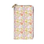 SMBOE Colorful Pickleball Paddles Balls Flower Womens Long Purse Leather Hand Wallet Zipper Travel Coin Purse Credit Card 7.5X4.1 Inch