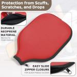 2 Pcs Pickleball Paddle Covers, Universal Case Size - 8.6 x 12.2 inches Zippered Racket Sleeve, Durable Neoprene Paddle Cover, Paddle Storage Bag for Most USAPA Standard (Black) (Black) (Red)