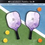 Pickleball Paddles Set of 2, 2026 USAPA Approved Pickleball Set, Fiberglass Lightweight Pickle Ball Rackets 2 Pack, 2 Outdoor Pickleball, 2 Indoor Pickleball Balls, 1 Pickleball Bag for Women and Men