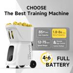 Pickleball Machine, PUSUN Automatic Pickleball Launcher for Professional Training, Support App&Remote Control Speed/Angle/Rotation, Large Capacity for 85+Ball, 4-6 Hour Battery Life, Self-Programming