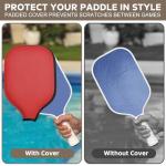 2 Pcs Pickleball Paddle Covers, Universal Case Size - 8.6 x 12.2 inches Zippered Racket Sleeve, Durable Neoprene Paddle Cover, Paddle Storage Bag for Most USAPA Standard (Black) (Black) (Red)