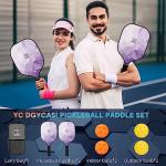 Pickleball Paddles Set of 2, 2026 USAPA Approved Pickleball Set, Fiberglass Lightweight Pickle Ball Rackets 2 Pack, 2 Outdoor Pickleball, 2 Indoor Pickleball Balls, 1 Pickleball Bag for Women and Men