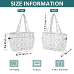 VIGTRO Pickleball Paddles Balls Women Puffer Tote Bag with Compartments, Reusable Quilted Handbag Shoulder Bag with Zipper for Travel, Work, Gym, Shopping