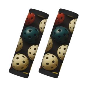 2-Pack Vintage Dot Pickleballs Print Neoprene Luggage Handle Wraps,Travel Accessories for Suitcases,Bags