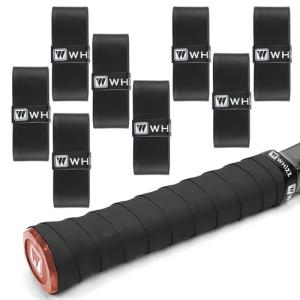 COIDEA Tennis Racket Grip Tape, 6 Pack Precut Anti Slip Tennis Grip Tape, Super Absorbent Dry Feel Tennis Grips Overgrip for Tennis, Pickleball, Black