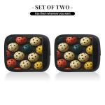 2-Pack Vintage Dot Pickleballs Print Neoprene Luggage Handle Wraps,Travel Accessories for Suitcases,Bags