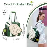 ACESAK Pickleball Bag, Pickleball Bags for Women Men Teens with Waterproof Pocket & Fence Hook, Pickleball Tote Bag for Pickleball Racquet Sports Gym Duffle, Adjustable Strap (Green）