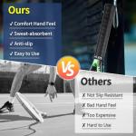 COIDEA Tennis Racket Grip Tape, 6 Pack Precut Anti Slip Tennis Grip Tape, Super Absorbent Dry Feel Tennis Grips Overgrip for Tennis, Pickleball, Black