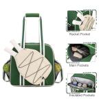 ACESAK Pickleball Bag, Pickleball Bags for Women Men Teens with Waterproof Pocket & Fence Hook, Pickleball Tote Bag for Pickleball Racquet Sports Gym Duffle, Adjustable Strap (Green）