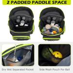 HAMBOLY Pickleball Bag for Men & Women, Large Pickleball Backpack with Shoes Compartment and Cooler, Fence Hook Design (Black + Green)