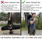 Homie Portable Pickleball Net Set with 4 Balls, Backpack Carrying Bag, 22 FT Regulation Size, Easy Setup for Outdoor Indoor, Weather Resistant Metal Frame