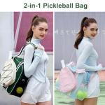 ACESAK Pickleball Bag, Pickleball Bags for Women Men Teens with Waterproof Pocket & Fence Hook, Pickleball Tote Bag for Pickleball Racquet Sports Gym Duffle, Adjustable Strap (Green）