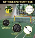 VSSAL 3-in-1 Portable Badminton, Volleyball & Pickleball Net Set for Adults, Adjustable Height 34"–10 ft for Backyards or Beach, Outdoor Sports Combo with Carry Bag, Rackets, Paddles & Balls (10 ft)