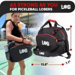 LOB Pickleball Bags for women men Tote Carry Bag with Bottle Holders, Fits 2 Paddles, 2pc Accessories (Pouch, Mesh Ball Bag), Durable Lightweight, Black