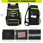 HAMBOLY Pickleball Bag for Men & Women, Large Pickleball Backpack with Shoes Compartment and Cooler, Fence Hook Design (Black + Green)