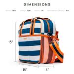 Fresh Pickle Lola Pickleball Tote - Designer Series Pickleball Bag for Women in Navy/White Stripe + Solid Green 30-ounce Tumbler With Top Handle and Flip Straw