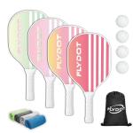 Pickleball Paddles Set of 4,USAPA Approved,4 Indoor&Outdoor Balls, Carrying Bag, 4 Cooling Towels,4 Pack Paddles,Pickleball Paddles Pack Gifts for Beginner&Pro