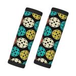 2-Pack Retro Pickleball Print Neoprene Luggage Handle Wraps,Travel Accessories for Suitcases,Bags