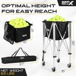 RPTX Pickleball Cart | Tennis Ball Hopper | 150 Ball Capacity | Multiple Storage Pockets | Carrying Bag | Lightweight & Portable | Coaching Cart for Practice & Training