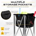 RPTX Pickleball Cart | Tennis Ball Hopper | 150 Ball Capacity | Multiple Storage Pockets | Carrying Bag | Lightweight & Portable | Coaching Cart for Practice & Training