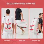 Arronax Pickleball Backpack, Duffle Bag for Pickleball Paddles, Accessories - Padded Compartment with Space for 3+ Paddles, Shoes, More, Suitable for men and women (White)