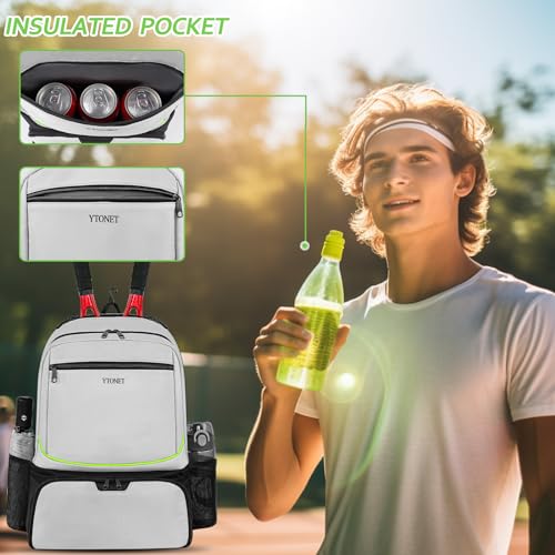 Ytonet Pickleball Bag Backpack 2 Rackets Insulated Pocket