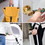 2-Pack Retro Pickleball Print Neoprene Luggage Handle Wraps,Travel Accessories for Suitcases,Bags