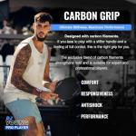 Hesacore Pickleball Paddle Carbon Grip - 5.25in - Stiff Feel - Supports Tennis Elbow, Enhances Grip Strength, Reduces Vibration with Finger Support and Anti-Sweat - Medium